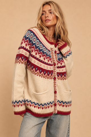 Fair Isle Cardigan Sweater