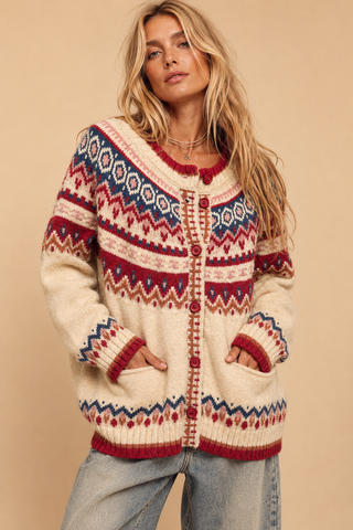 Fair Isle Cardigan Sweater