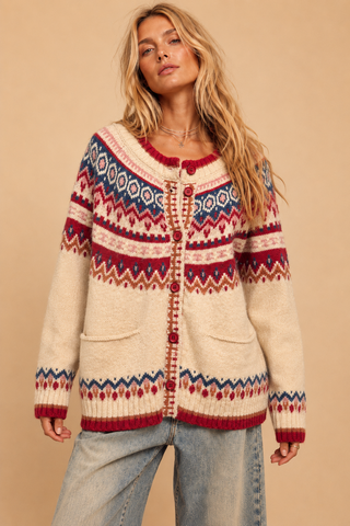 Fair Isle Cardigan Sweater