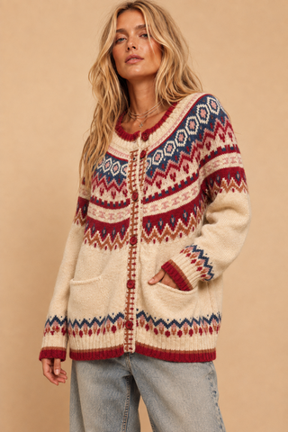 Fair Isle Cardigan Sweater